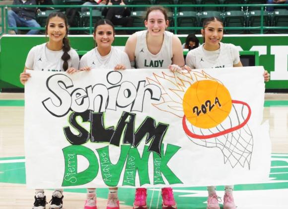 SENIOR NIGHT The Lady Winds won their last home game of the season against Ralls Feb. 2, 76–28, also recognizing senior night. Congratulations go to Sierra Snowden for surpassing 1,000 career points. | NOAH FIERROS, FCISD YEAROOK