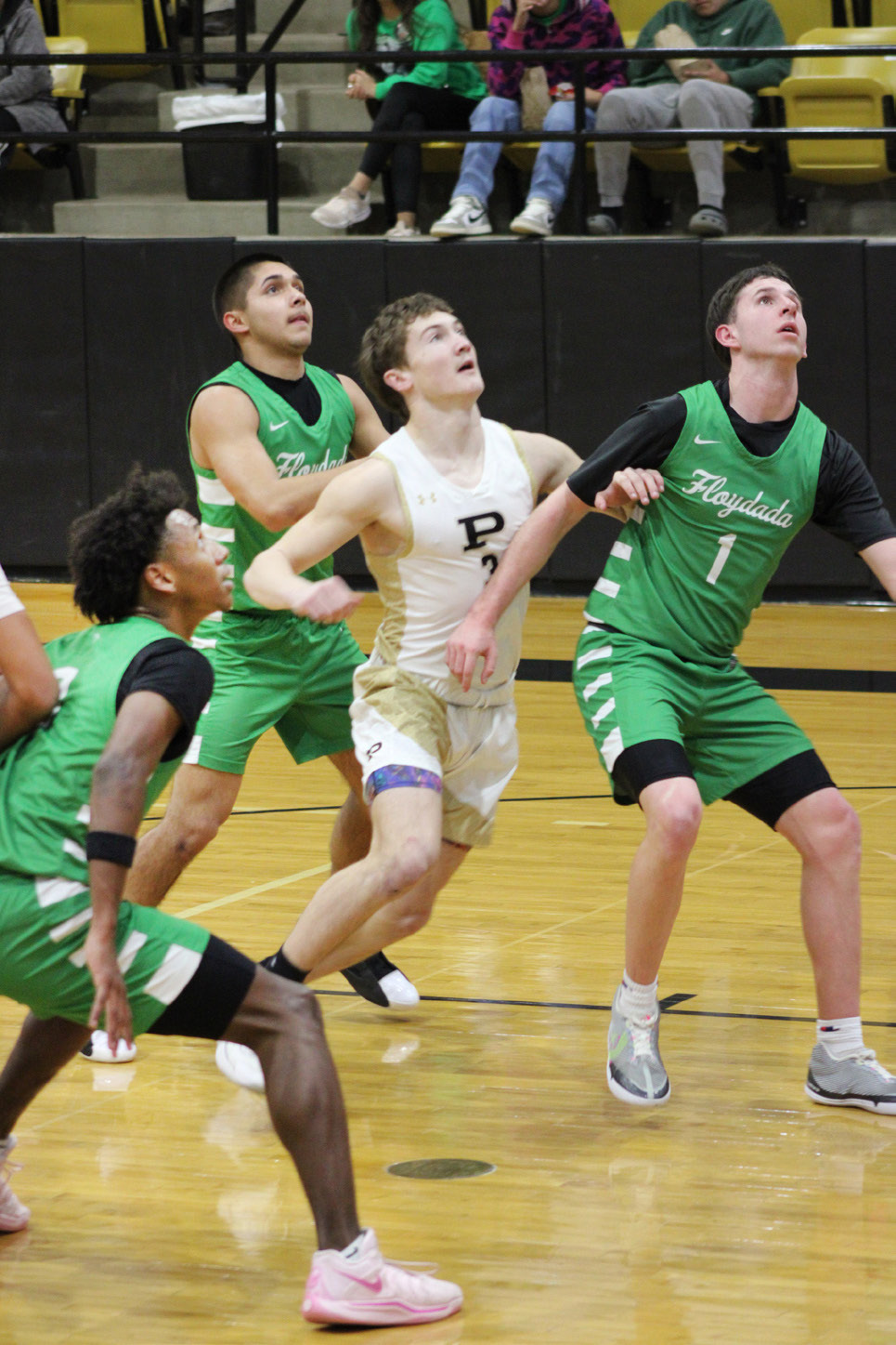 PLAYOFF BOUND The Floydada Whirlwinds basketball team secured 2nd place in district Friday night by defeating Post 92-71 on the road. | COURTESY PHOTO