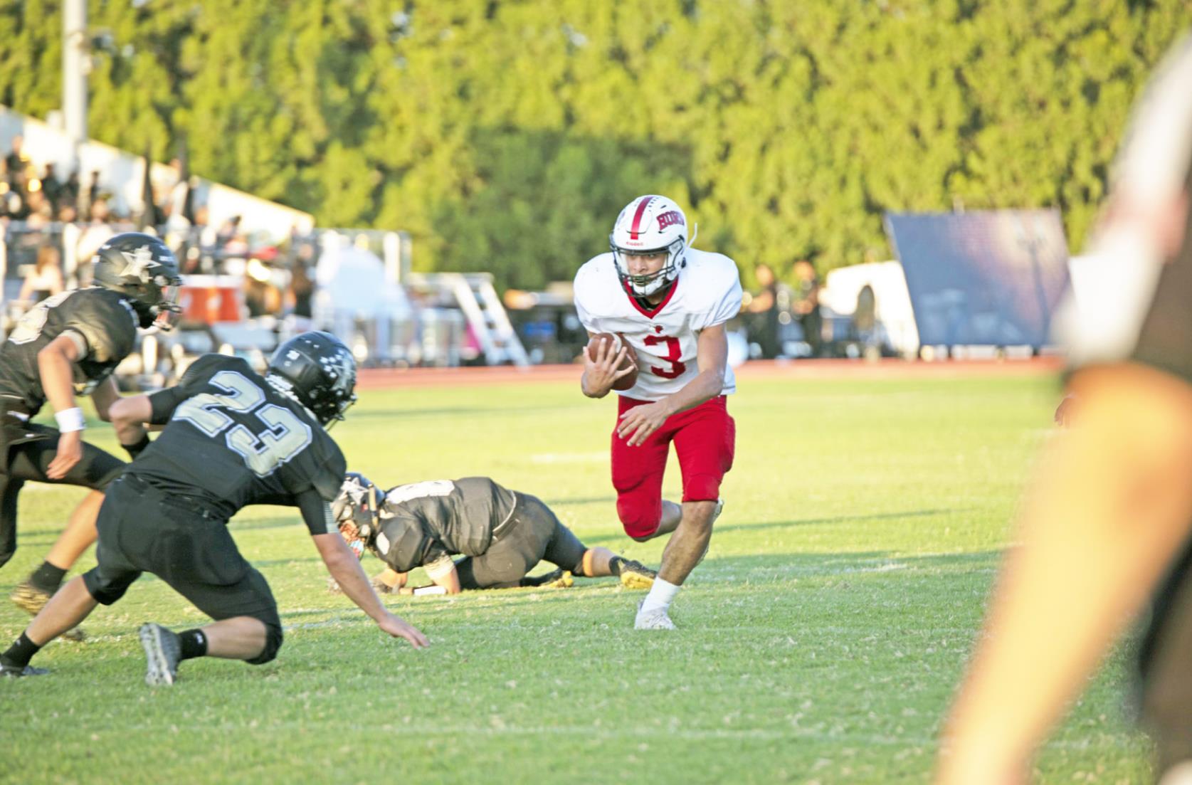 LONGHORNS OVER COWBOYS The Lockney team kept up a steady stampede of scores versus the Plains team last week. | CERVANTES PHOTOGRAPHY