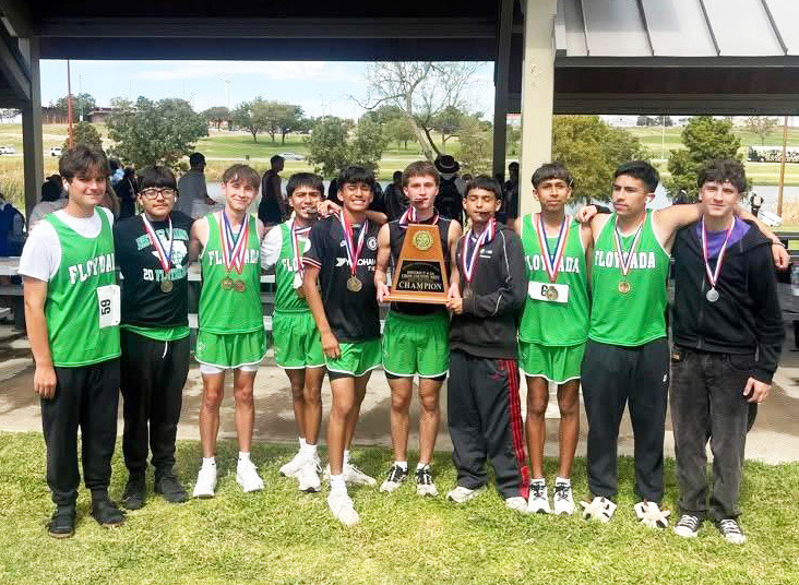 XC HONORS The Floydada boys cross country team has won back-to-back district championships and is advancing to the regional meet.The girls earned a regional spot by finishing third. The junior varsity boys also claimed the district title. | FLOYDADA CISD PHOTOS