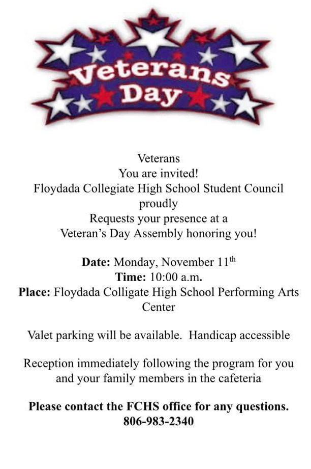 Floyd County schools to honor veterans next week