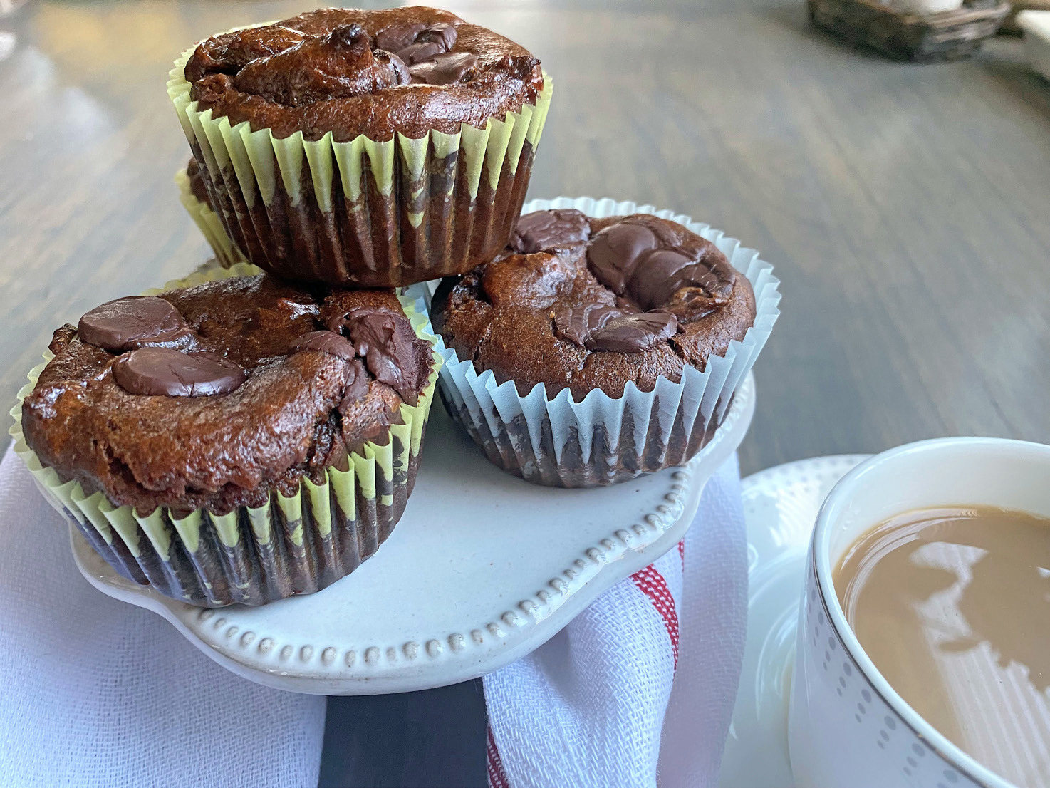 Double Chocolate Muffins made without flour