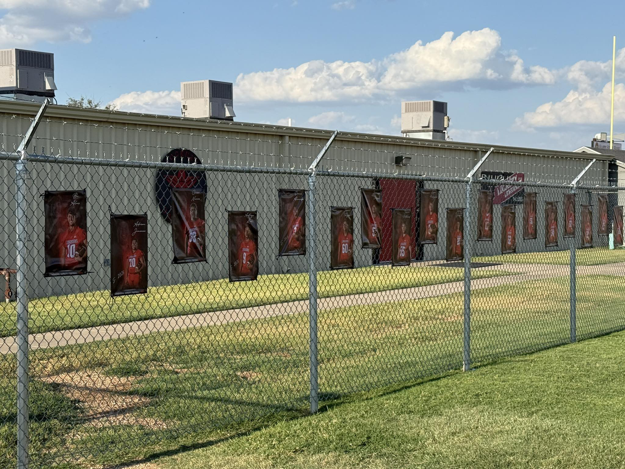Lockney is ready for football as the majority of the Varsity Player banners have been hung up, as have the first order of sponsorship banners. Lockney kicked off their season on the road last week, taking a tough 53-20 loss to the West Texas Comanches in Stinnett. Friday night, they'll be back home in Lockney, hosting the Floydada Whirlwinds in the Battle of Floyd County. | COURTESY PHOTO