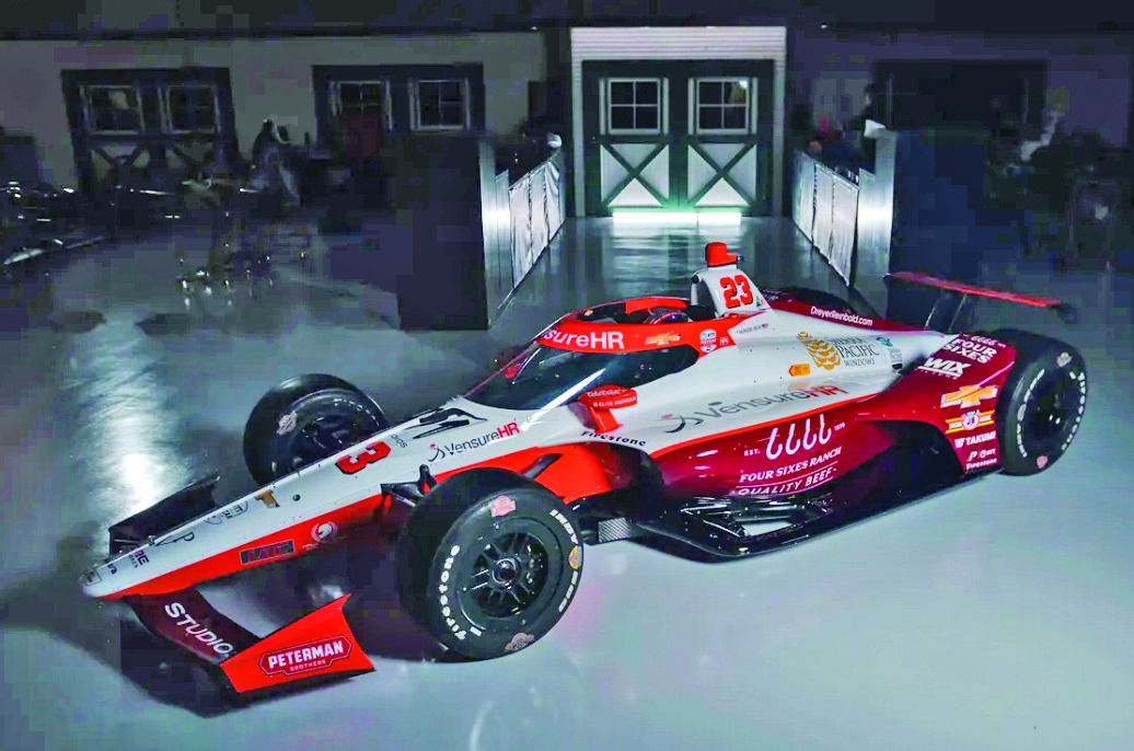 SPEEDY BEEF Dreyer &amp; Reinbold Racing/Cusick Motorsports earlier this month unveiled the livery for their No. 23 car in the upcoming Indianapolis 500. The car represents a partnership with VensureHR, Four Sixes Ranch Beef, and 101 Studios. Ryan Hunter-Reay will drive #23. | COURTESY PHOTO