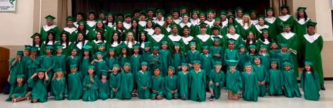 GRADUATING CLASSES OF 2026 Floydada Collegiate ISD held their annual Kinder/Senior Walk-Through on Tuesday, May 12, 2026. The Floydada CHS Class of 2026 walked the halls at Duncan Elementary along with the 2026 graduating kindergarteners, Floydada CHS Class of 2038. Congratulations go to all the students who walked these halls. | FLOYDADA CISD PHOTO