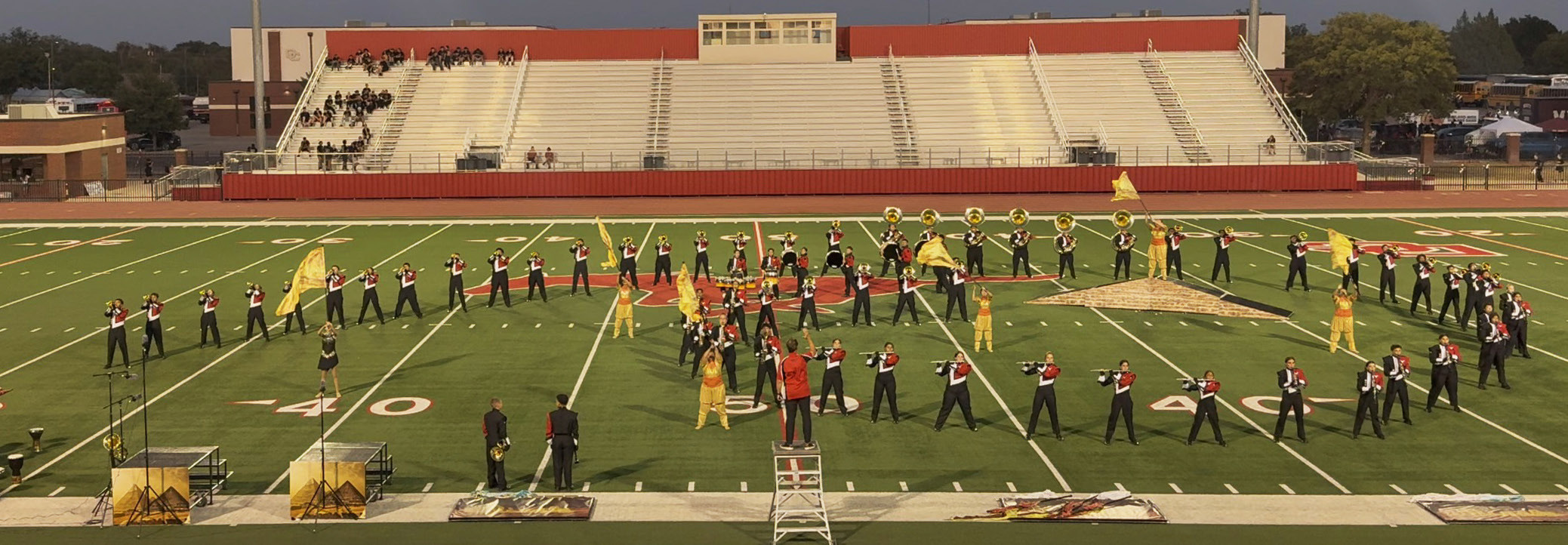 LOCKNEY BAND HONORS The Lockney Longhorn Band brought home two more awards this season. 1st Place in 2A, and Outstanding Small School Brass (1A-3A) from the historic Tumbleweed Marching Band Festival in Denver City. The Longhorn Band scored higher than all 1A, 2A, 3A, and a couple of 4A schools and ended up in the top exhibition slot that evening -- which ended up being a much stronger performance. Next is the Lubbock Westerner Festival on October 11, 2025. | COURTESY PHOTOS
