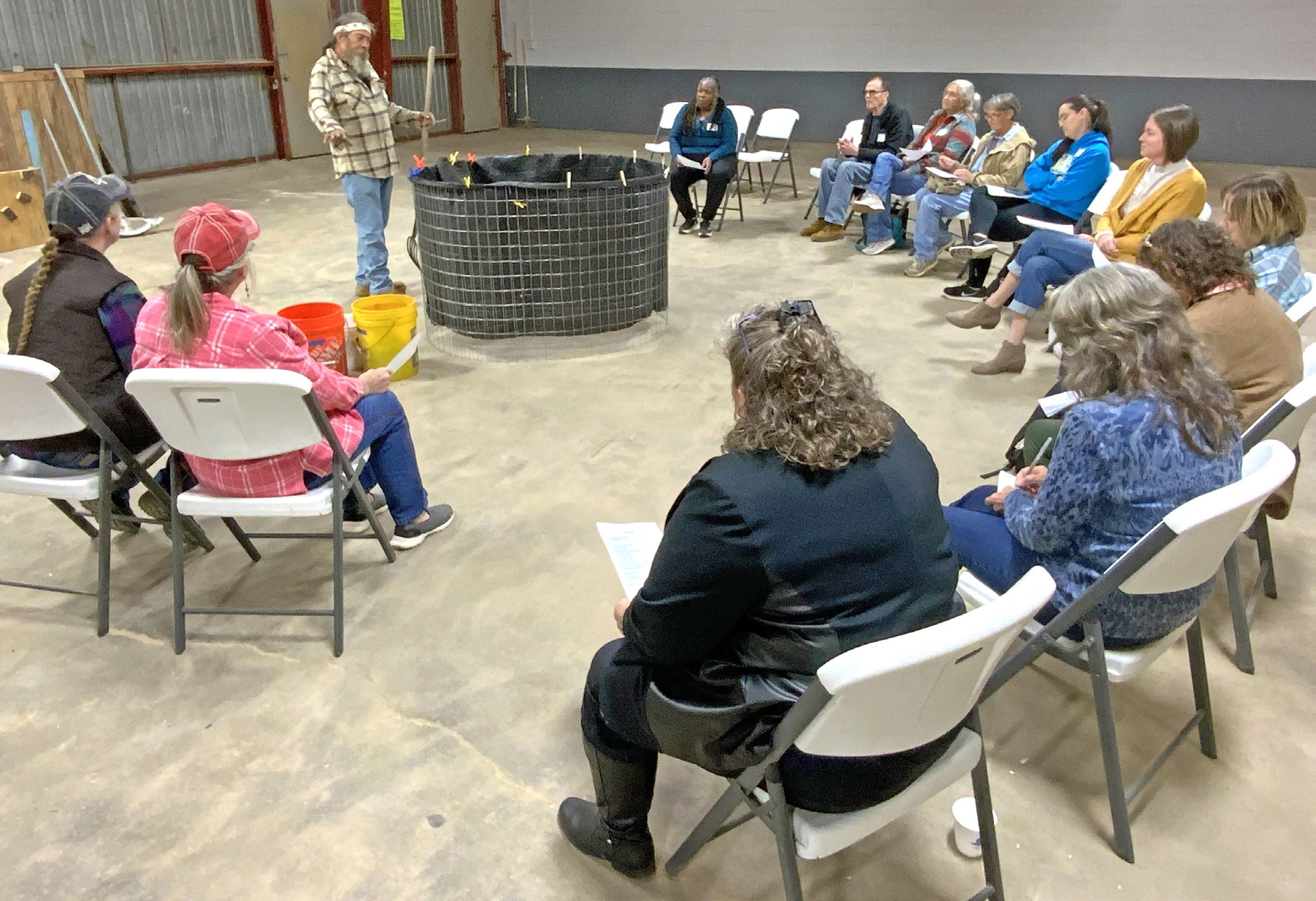 RIFEWITH IDEAS Don Rael, standing next to a black plastic growing container, gives those attending the 2024 Panhandle Food Summitt ideas on ways to grow food profitably. The 2025 Food Summit is upcoming March 4 in Tulia. | DON RAEL PHOTO