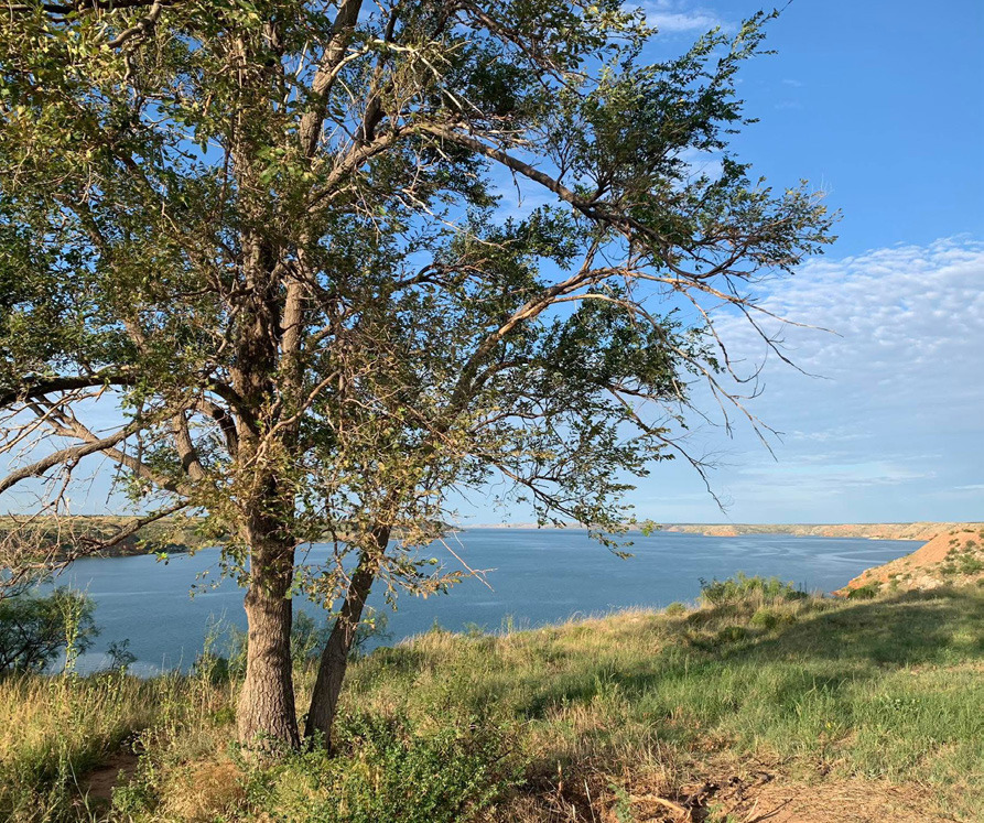 WELCOMING WATER As seen from the North Point Mesa on August 17, 2025, the lake waters of Lake Meredith National Recreation Area (in the Texas Panhandle north of Amarillo) are high and clear, welcoming anglers. | NPS PHOTO