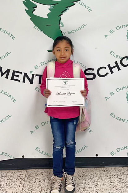 the Month recognized were seventh grader Lyric Taylor, eighth grader Karah Cavazos, eleventh