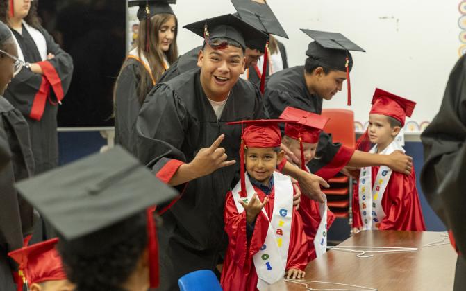 LONGHORNS FOREVER As 28 Lockney ISD seniors—and kindergarteners alike— prepared to walk the graduation stage and turn their tassels Friday, May 15 at Longhorn Gym, the Class of 2026 provided some useful tips to the Class of 2038. One Lockney graduate, Daniel Alvarado, had already been presented his diploma early, as he was competing that weekend at the State track meet in Austin. | CERVANTES PHOTOGRAPHY