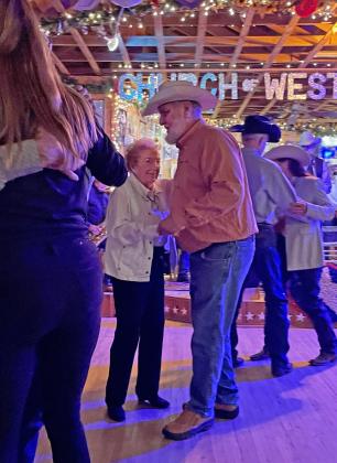 CUTTING A RUG at age 98 at the Church ofWestern Swing inTurkey during the recent Bob Wills Day celebration, Lucy Dean Record has since marked her 99th birthday. | HESPERIAN-BEACON