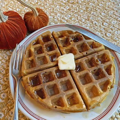 BATTER UP! This particular waffle batter is chalked full of superfood ingredients, beginning with the pumpkin and cinnamon. | ANGELINA LaRUE PHOTO