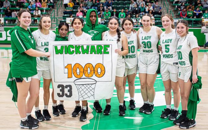 LADY WIND senior Soriah Wickware has reached an incredible milestone, scoring 1,000 career basketball points. She reached the goal while playing against New Deal in the Whirlwind Gym. | NOAH FIERROS PHOTO