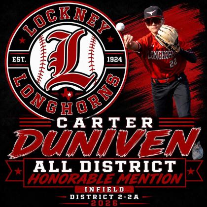 CARTER DUNIVEN HONORABLE MENTION, INFIELD