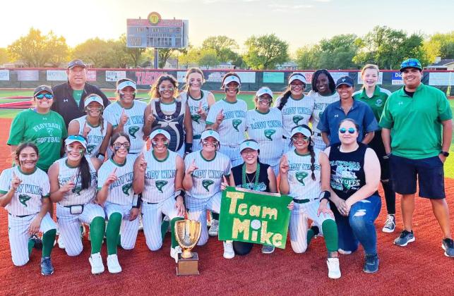 LADY WINDS AREA CHAMPS The Floydada Lady Winds defeated the Sunray Lady Cats Friday, May 6 in two games of a three-game series; ultimately they were knocked out by #2-inthe- state Stamford in the regional semifinal. | COURTESY PHOTO