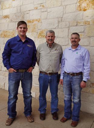 AT THEIR BEST Danny Nixon—with grandson Camden, left, and son Scott—remembers once telling a member who was stunned to see a crew out in a nasty storm, “Ma’am, when it’s the worst, that’s when we’re at our best.” | CAYTLYN CALHOUN, TEXAS ELECTRIC COOPERATIVES