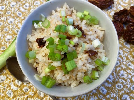 SOUTHERN SUN Diced sun-dried tomatoes, dehydrated onion flakes, and garlic combine to create a rice dish filled with flavor and texture. | ANGELINA LaRUE PHOTO