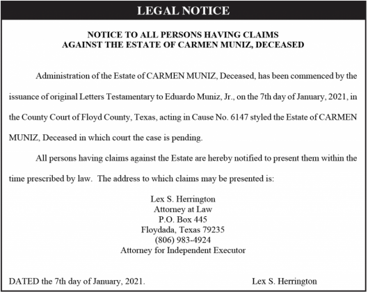 Legal Notices 01/13/2021