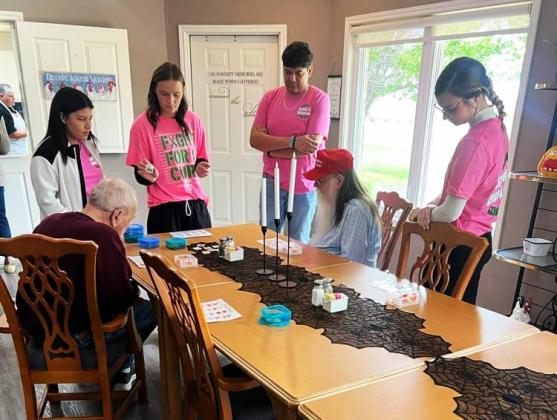 HIGH SCHOOL AND SENIORS The Bee Hive Homes of Floydada would like to thank the Floydada Collegiate High School National Honor Society students for hosting a fall festival for their residents on Friday, Oct. 16. The residents had a fun time. | FCISD PHOTOS