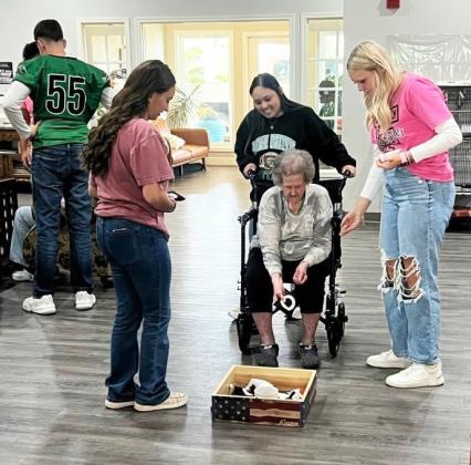 HIGH SCHOOL AND SENIORS The Bee Hive Homes of Floydada would like to thank the Floydada Collegiate High School National Honor Society students for hosting a fall festival for their residents on Friday, Oct. 16. The residents had a fun time. | FCISD PHOTOS