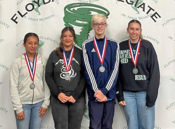 The Floydada CHS UIL Calculator team received 2nd place. Members included Wesley Crowe, Callie Brittain, Nayhomi Garza and Kyra Segura. | FLOYDADA CISD PHOTO