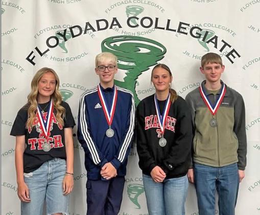 Floydada CHS UIL Math team placed 2nd overall. Members included Wesley Crowe, Joshua Stewart, Kirsten Pyle and Madison Pyle. | FLOYDADA CISD PHOTO