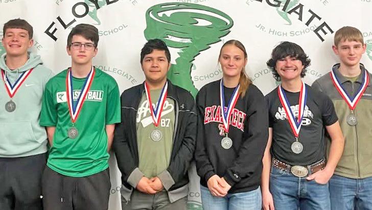 The Floydada CHS Science team placed 2nd. Members of the team were Kanon Rainwater, Joshua Stewart, Kirsten Pyle, Angel Olvera, Brody Hughes and John Taylor Snowden. | FLOYDADA CISD PHOTO