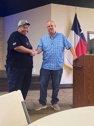 Roy Moreno (left) was recognized for 30 years of service.