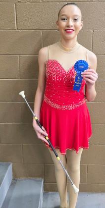 TWIRLER HONORS Congratulations go to Lockney High School’s Kara Sanchez for earning a 1st Division on her 2-baton routine at the NBTA State Competition Saturday, June 14, and a 1st Division on her solo baton routine on Sunday, June 15. | COURTESY PHOTO
