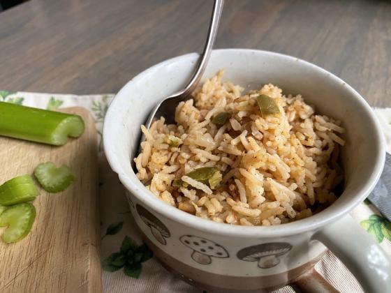 MM-MM, MUSHROOMS make this recipe a tasty twist on dirty rice. | ANGELINA LaRUE PHOTO