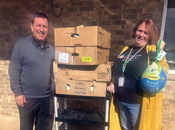 SPIRIT OF THE SEASON Among many philanthropic activities going on in Floyd County this season, KCBD-TV sports director Pete Christy’s Giving Thanks/Helping South Plains Families in Need recently donated 16 turkeys to benefit families in Floydada for Thanksgiving. | COURTESY PHOTO