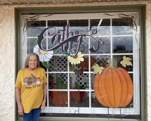 REMEMBERING CATHY The late Cathy Graham is shown in this photo in front of her Floydada store. The operations of Cathy's Floral and Gifts was taken over in 2025 by her longtime best friend, Candy Edwards. | COURTESY PHOTO
