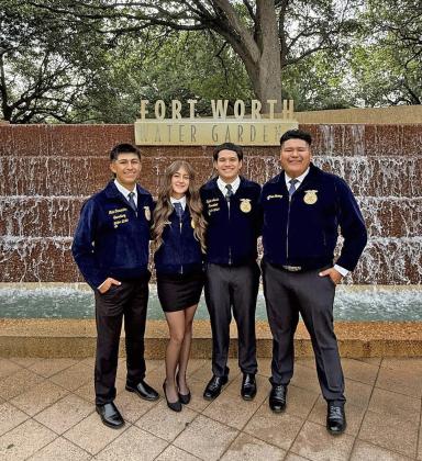 At the 97th Texas FFA Convention June 20–July 4 in Fort Worth, Lockney students earning the Lone Star Degree were (from left) Nickolas Cervantes, Emma Nelson, Rylee Austin and Adrian Jimenez. READ MORE, PAGE 5