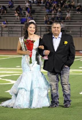 Homecoming Queen, Katelyn Ramirez and parent Joe Ramirez