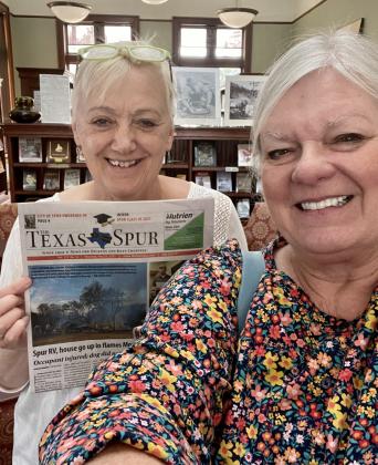 TEXAS NEWSPAPER IN THE BLACK HILLS AND BADLANDS Last week, editors Barbara Brannon (pictured here with librarian Kathy at the 1905 Carnegie Library in the Wild West town of Deadwood, South Dakota) and Kay Ellington produced newspaper issues from the road, including ongoing social media coverage of the Matador tornado. We’re grateful for the many public libraries that allowed us to work in their spaces as we traveled from town to town. | THE TEXAS SPUR