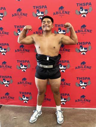 POWERLIFTING PROWESS Lockney’s Xavier Jimenez placed 9th in the THSPA State powerlifting competition last week. | COURTESY PHOTO