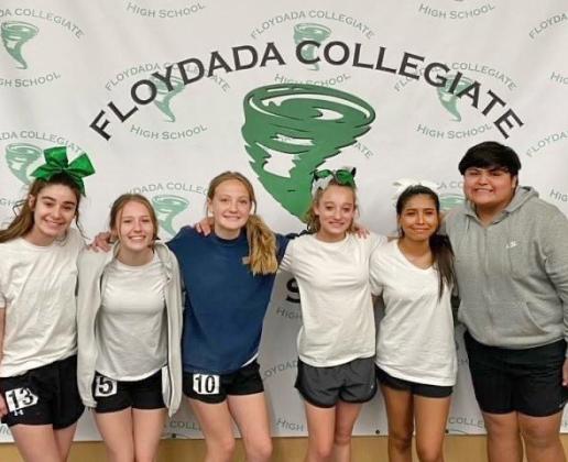 Junior Varsity cheerleaders (from left) are Brienna Hadden, Mekayla Fipps, Madison Pyle, Rilynn Hinsley, Nalia Ordonez, and Saul Castillo.