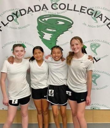 Junior High seventh grade cheerleaders (from left) are Kaydin Logsdon, Marisol Delafuente, Siann Salazar, and Brooklyn Pyle.