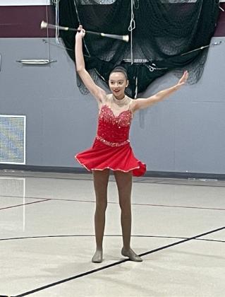 REGIONALTWIRLING Congratulations to Lockney’s Kara Sanchez for making a Division 1 at UIL Region Twirling last week. This success also qualified her for the State solo and ensemble / twirling event in Austin this coming May. | COURTESY PHOTOS