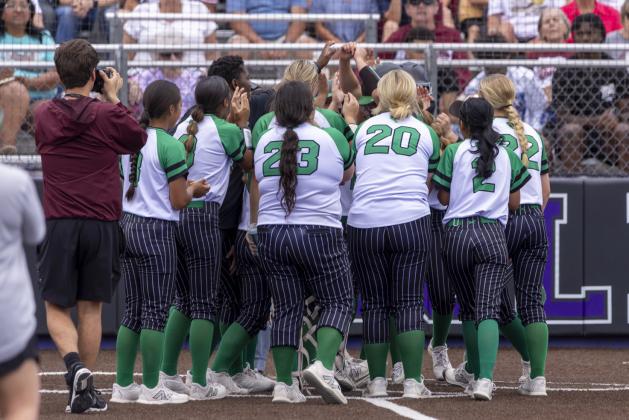 Team Celebration after Rilynn Hinsley's Homerun
