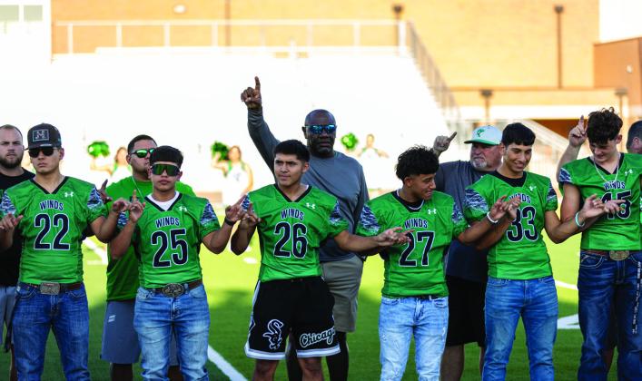 MEETTHEWHIRLWINDS Floydada football fans had the opportunity last week to Meet theWhirlwinds' football players, cheerleaders and band while enjoying fresh, chilled watermelon on a hot August evening. | CERVANTES PHOTOGRAPHY See more Meet theWhirlwinds photos on page 5 and page 10.