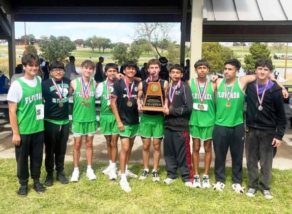 XC HONORS The Floydada boys cross country team has won back-to-back district championships and is advancing to the regional meet.The girls earned a regional spot by finishing third. The junior varsity boys also claimed the district title. | FLOYDADA CISD PHOTOS