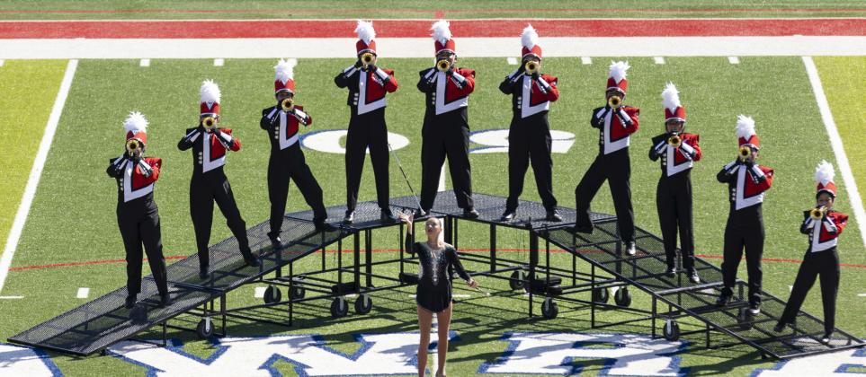 CONGRATULATIONS LOCKNEY BAND for earning 1st Place in 2A at the Lubbock Westerner Contest held Saturday. This contest only has two caption awards - Percussion (Lockney 2nd Place) and Guard (Lockney 2nd Place). Overall 'all classes' ranking for the Longhorn Band was 3rd. (Frenship, LBK Cooper, Lockney). | CERVANTES PHOTOGRAPHY