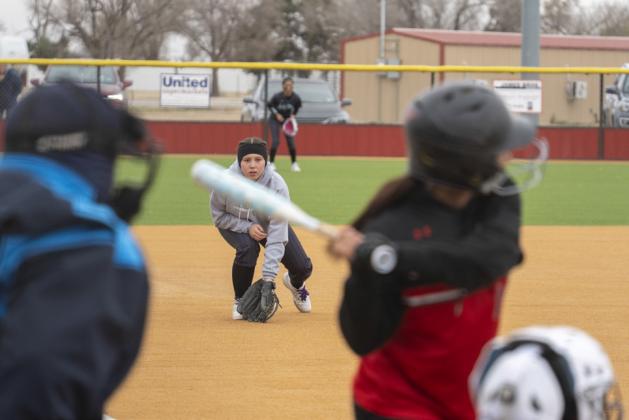 AT BAT The Lady Winds–Lady Horns contest marked the district opener for both teams during spring break. Lockney will look to bounce back in its next game against Clarendon. | CERVANTES PHOTOGRAPHY
