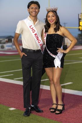 Lockney 2025 Homecoming King and Queen doing the Coronation, Daniel Alvarado and Caelyn Jimenez
