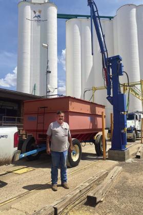 FIRST LOAD OF FLOYD COUNTY CORN was delivered to Producers Coop Elevator on Wednesday, Aug. 23 by Rob Everett. | COURTESY PHOTO