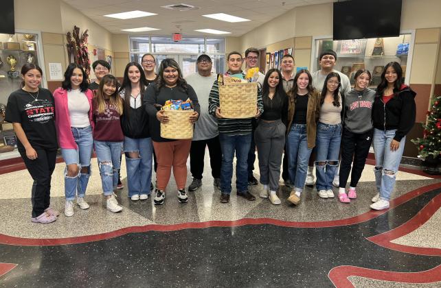 NHS GRATITUDE Thanksgiving week, the Lockney National Honor Society was thankful for EMS. They made snack baskets for them. | COURTESY PHOTO