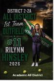 RILYNN HINSLEY 1st Team Outfield Academic All District