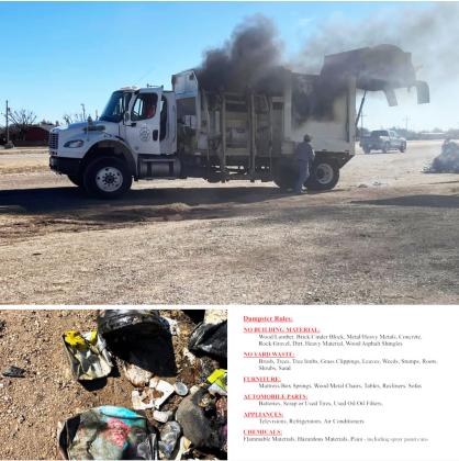 Lockney garbage truck out of service; residents directed to landfill for trash disposal