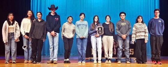 LOCKNEY OAP Lockney High School students competed in the district One Act Play meet March 4 in Sudan in the production of “Blithe Spirit,” directed by Cancy Cabler, Brianna Rodriguez and Donna Web. They were selected by judges to be an alternate to Bi-District competition. | COURTESY PHOTO